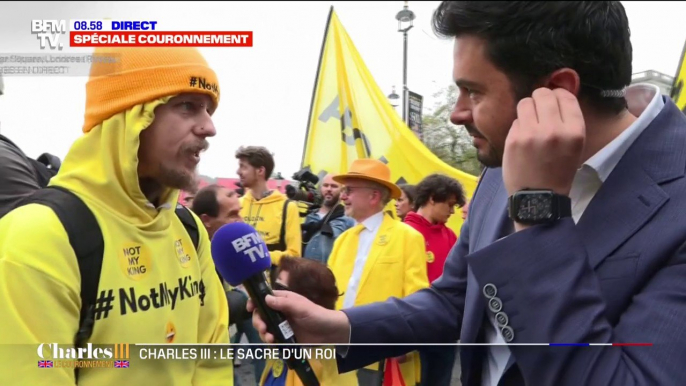 Charles III: une centaine de manifestants antimonarchiques rassemblés à Trafalgar Square