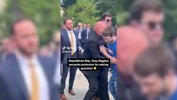 WATCH: Republican congressman Clay Higgins facing potential assault charges after run-in with protestor