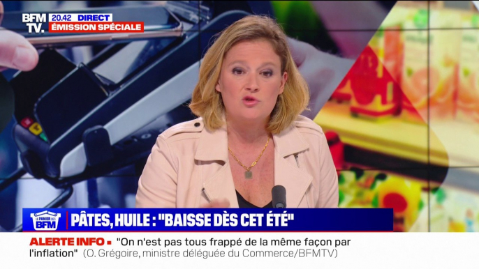 Inflation alimentaire: des baisses de prix sur l'huile et les pâtes "dès cet été" et en septembre "pour le reste du panier" selon Olivia Grégoire