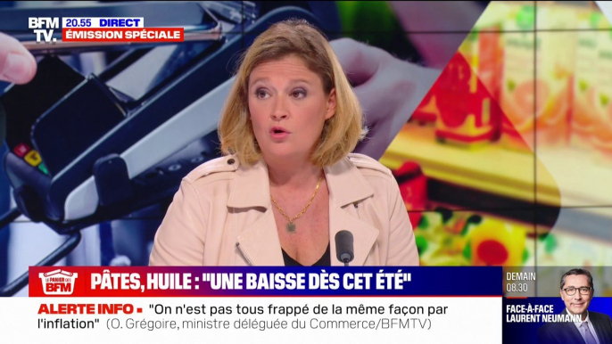 Inflation alimentaire: "Mi-juin, un nouveau rapport de l'Inspection Générale des Finances expliquera qui a le plus bénéficié de cette inflation" indique Olivia Grégoire