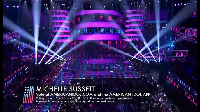 American Idol 2018 - Michelle Sussett Sings "FRIENDS" by Marshmello & Anne-Marie - Top 14Michelle Sussett sings "FRIENDS" by Marshmello & Anne-Marie for her Top 14 performance in front of a live audience and Judges Luke Bryan, Katy Perry and Lionel Richie