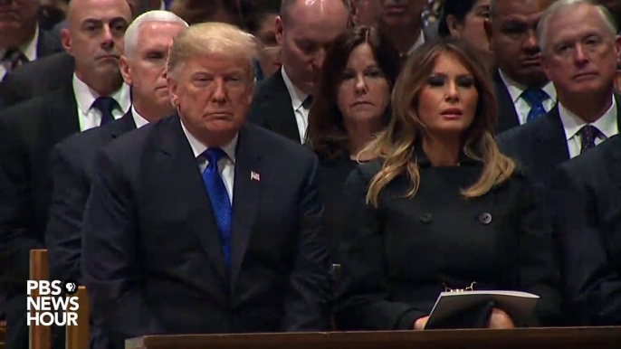 Trumps, Obamas, Clintons and Carters share a pew at funeral of President George H.W. Bush