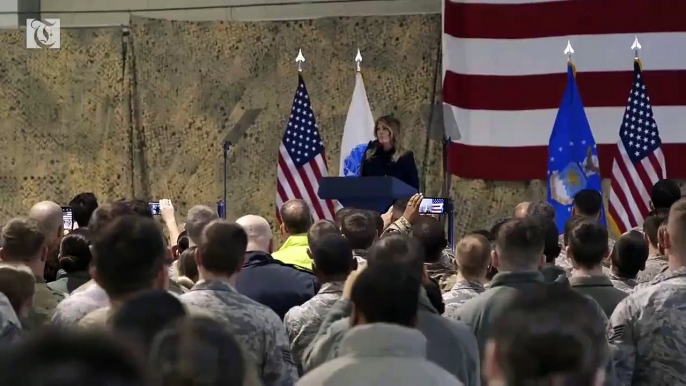 First Lady Melania Trump Visits USS George H.W. Bush & Military Bases