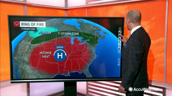 What is the 'ring of fire' for thunderstorms in the US?