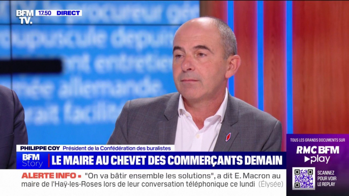 Émeutes: 429 bureaux de tabac, dont "une grande partie en Île-de-France", ont été touchés par les violences, selon Philippe Coy (président de la confédération des buralistes)