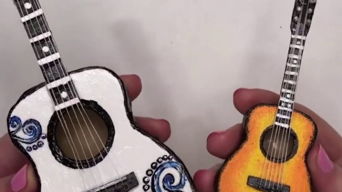 DIY Miniature Guitar from cardboard | Cardboard craft | Simple idea
