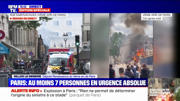 Explosion à Paris: "L'explosion a beaucoup déstabilisé les immeubles voisins qui ont tous été évacués", explique Gilles Le Gendre (député Renaissance du Vème arrondissement)