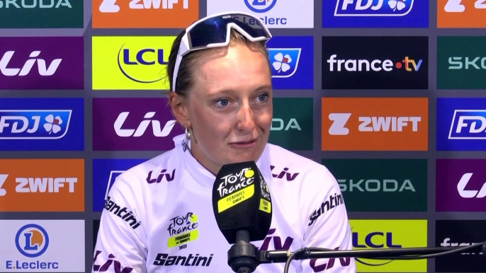 Tour de France Femmes 2023 - Cédrine Kerbaol : "Ce maillot blanc, c'est la dernière fois que je peux le porter donc j'en profite et c'est cool"