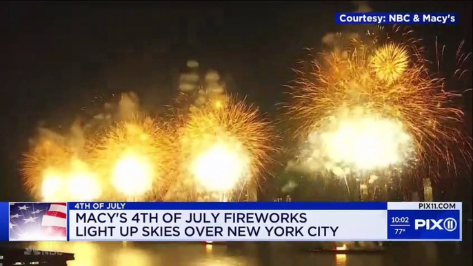 Macy's 4th of July fireworks lights up New York City