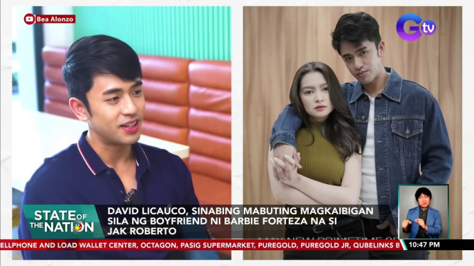 David Licauco, sinabing mabuting magkaibigan sila ng boyfriend ni Barbie Forteza na si Jak Roberto | SONA