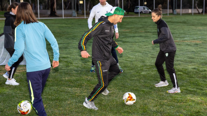 YouTuber and dad dribbling a soccer ball from Canberra to Sydney
