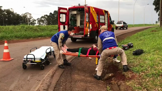 Mulher tem fratura no punho após acidente às margens da BR-467