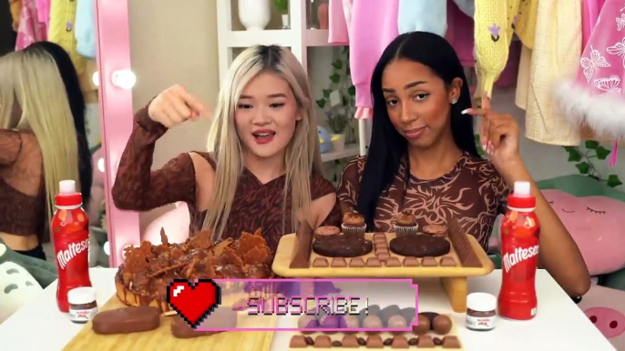 ASMR MUKBANG CHOCOLATE DESSERTS _ ICE CREAM COOKIES CAKE _ feat. ALISHA from XO TEAM