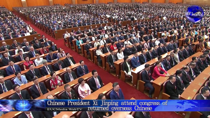 中国国家主席习近平出席第十一届归国华侨大会/Chinese President Xi Jinping attend congress of returned overseas Chinese