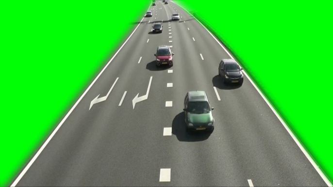 Road Traffic moving Green Screen Stock footage HD