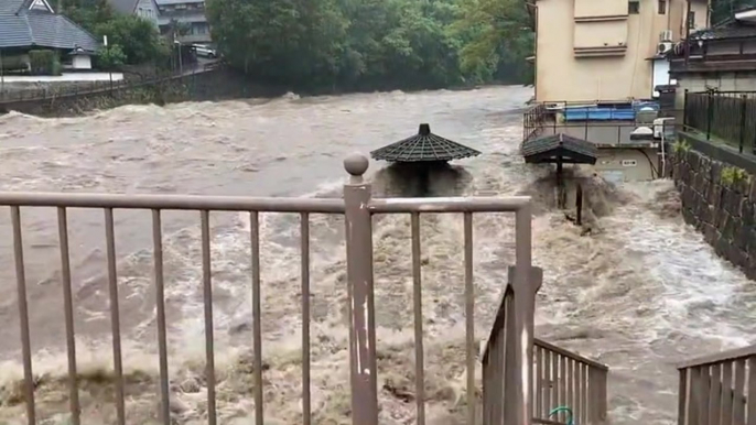 Typhoon Lan: River swells with gushing waters as heavy rain hits Japan