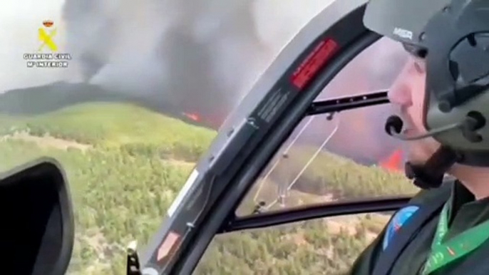 Aerial footage shows Tenerife wildfires as villages evacuated