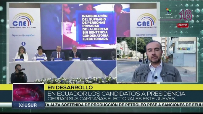 Candidatos electorales ecuatorianos realizan los actos de cierre de campaña