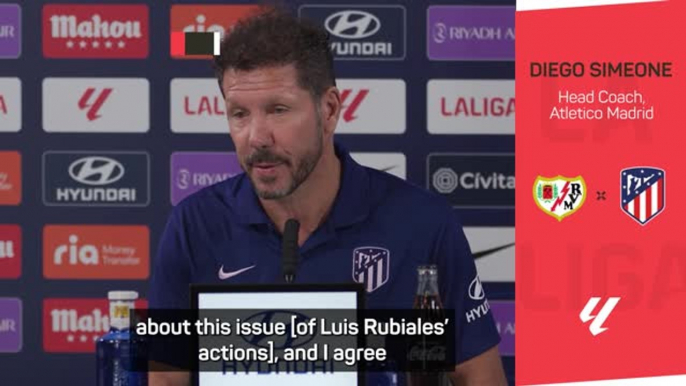 Simeone criticises Luis Rubiales' actions