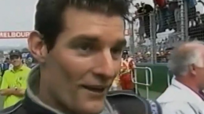 2002 F1 Australian GP - Mark Webber interviewed post-race by Jackie Stewart