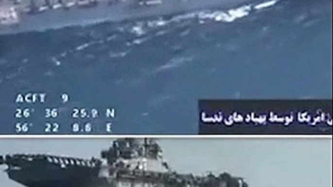 Moment Iranian drones and speedboats swarm US warship and docking ship with 4,000 troops on board during tense clash in the Persian Gulf