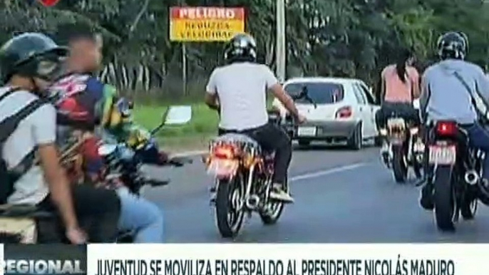 Bolívar | Caravana de jóvenes motorizados se movilizó en total respaldo al pdte. Nicolás Maduro