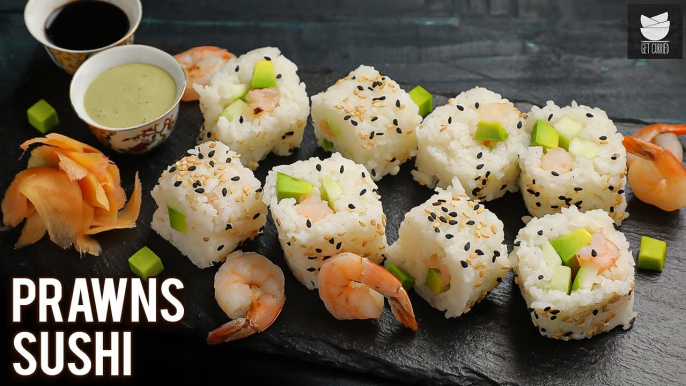 Prawns Sushi Recipe | How To Make Prawns Sushi | Prawns Recipe | Bombay Chef Varun Inamdar Recipes