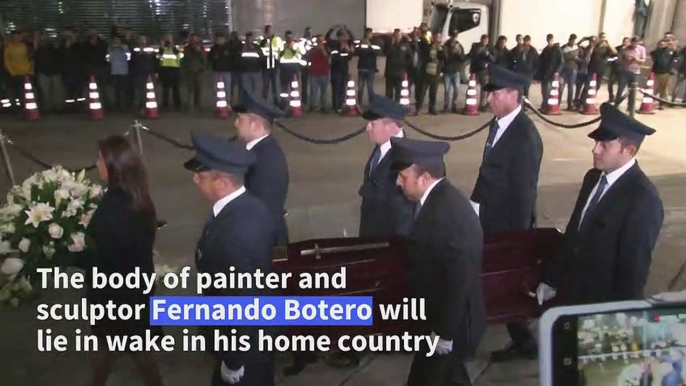 Body of Colombian artist Botero arrives in Bogota