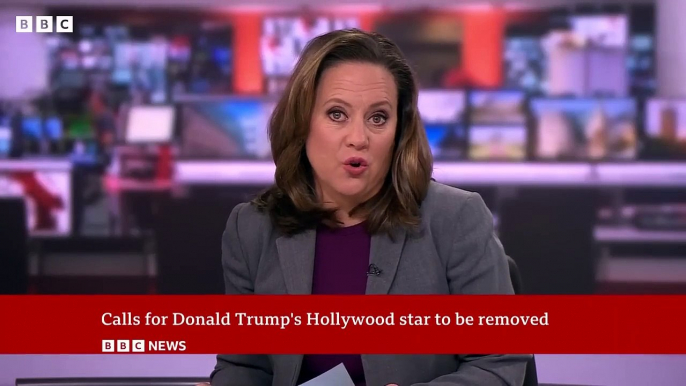 Calls for Donald Trump's Hollywood Walk of Fame star to be removed - BBC News