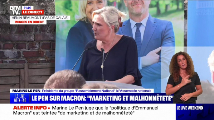 "Le premier symptôme de notre déclin économique, c'est l'inflation" affirme Marine Le Pen