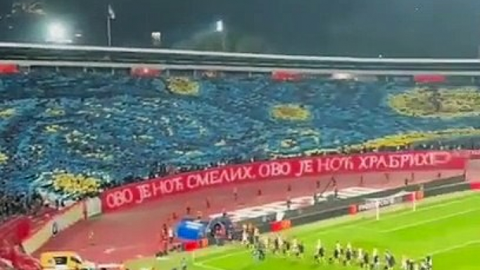 Le tifo de l'année ! La "nuit étoilée" de Van Gogh réalisée par les supporters de l'Étoile Rouge de Belgrade