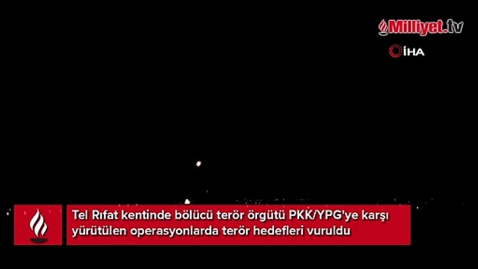 Tel Rıfat’taki bölücü terör örgütü PKK/YPG'ye hedefleri vuruldu