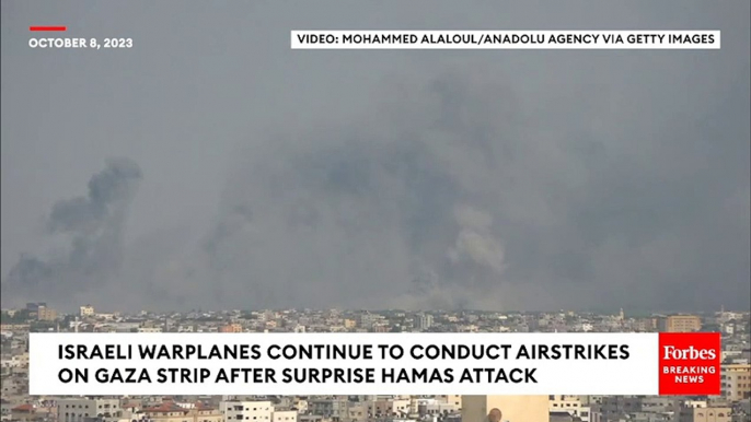 Israeli Warplanes Continue To Pummel Gaza Strip With Airstrikes In Response To Hamas Attack