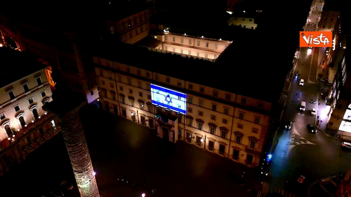 Attacco di Hamas, Palazzo Chigi si illumina con la bandiera di Israele