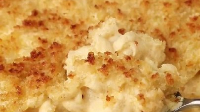 Easy Baked Mac and Cheese (made with 3 kinds of cheeses!) #shorts #foodshorts