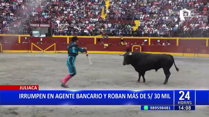 Áncash: torero es corneado en el muslo durante fiesta patronal en Huari