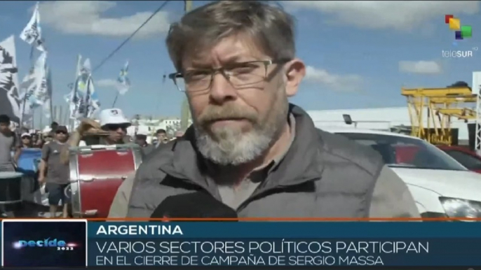 Argentina: Acto de cierre de campaña de Sergio Massa se desarrolla en un establecimiento fabril