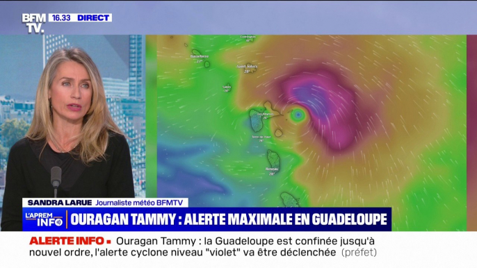 Ouragan Tammy: des rafales de vent jusqu'à 150 km/h et de très fortes précipitations attendues