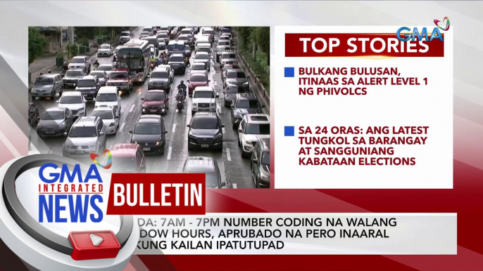 MMDA: 7AM-7PM number coding na walang window hours, aprubado na pero inaaral pa kung kailan ipatutupad | GMA Integrated News Bulletin