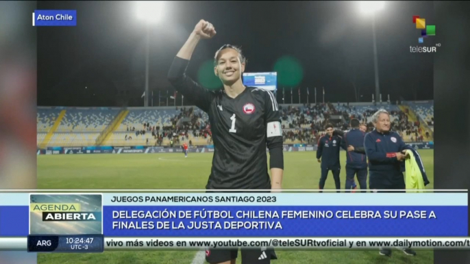 Delegación de fútbol chileno celebra su pase a finales en los Juegos Panamericanos