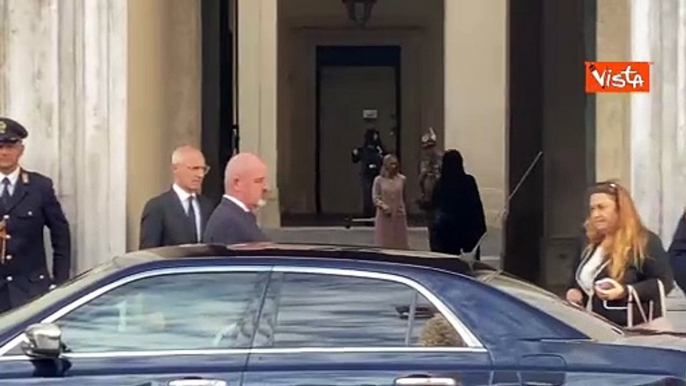 Edi Rama arriva a Palazzo Chigi accolto dalla Premier Meloni