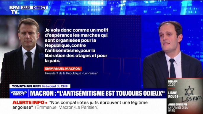 Yonathan Arfi (CRIF): "Les Juifs ont besoin d'entendre leurs concitoyens crier un cri de solidarité, un élan de fraternité"