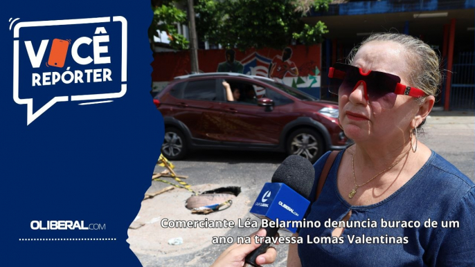 Comerciante Léa Belarmino denuncia buraco de um ano na travessa Lomas Valentinas