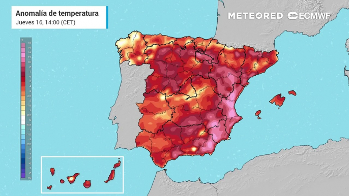 Las anomalías positivas de temperatura seguirán siendo las reinas hasta el final de este semana