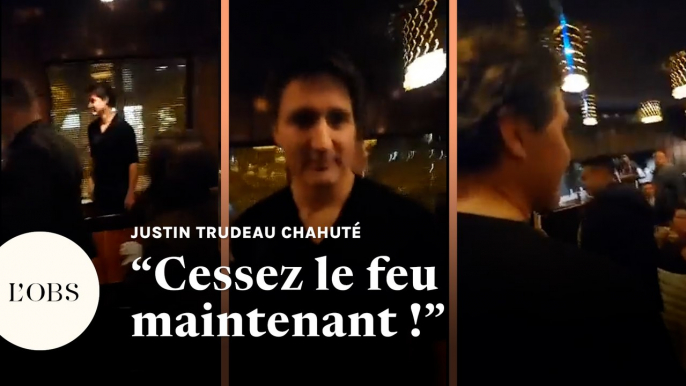 Justin Trudeau chahuté au restaurant par des manifestants pro-palestiniens