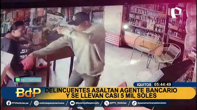 Iquitos: delincuentes asaltan agente bancario y se llevan casi 5 mil soles