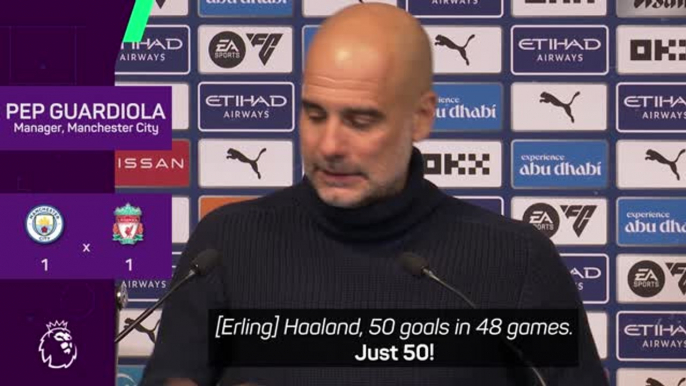 Guardiola asks team to 'find' Haaland more after record-breaking goal