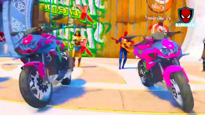 GTAV Stunt SUPER HEROS SAKIBI TOILET SESSION CHALLANGE SPIDERMAN