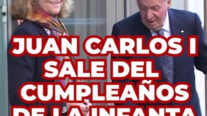 Juan Carlos I se despide de la Infanta Elena tras su fiesta de cumpleaños