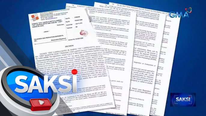 Trademark registration ng TAPE Inc. sa "Eat Bulaga" at "EB," kinansela ng IPOPHIL | Saksi